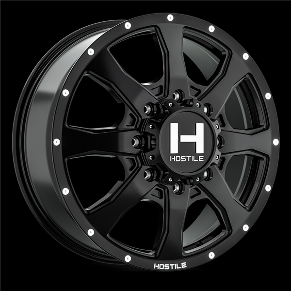 22X8.25 HOSTILE H403 8X200 +123MM C.B 142.2MM (ASPHALT) SATIN BLACK