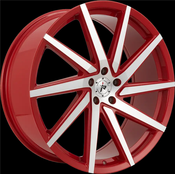 22X9 IMPACT RACING 601 5X114.3 38MM (73.1MM) RED WITH MACHINE FACE