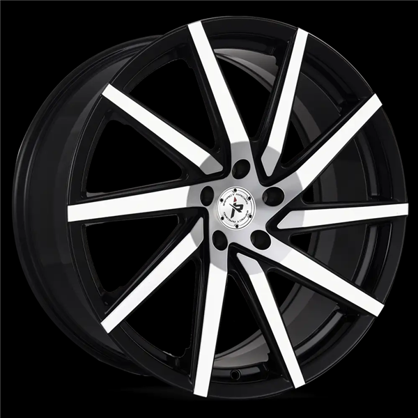 22X9 IMPACT RACING 601 5X120 38MM (73.1MM) GLOSS BLACK MACHINED FACE
