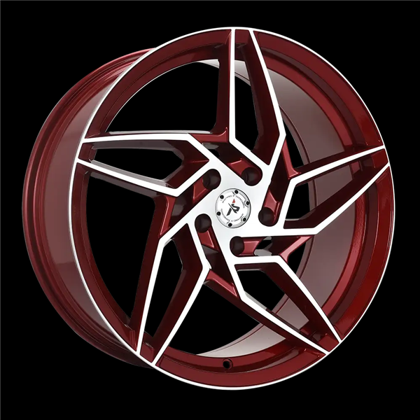 22X9 IMPACT RACING 605 5X114.3 38MM (73.1MM) CANDY RED MACHINE FACE