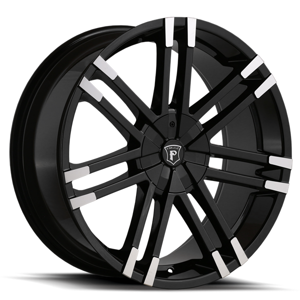 22X9.5 VALENTI 5X115/5X120 15MM (74.1MM) GLOSS BLACK MACHINE