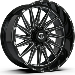 24X12 TIS 547BM 8X165 -44MM C.B 125.2 BLACK MILLED ( NO RETURN , FINAL SALE )