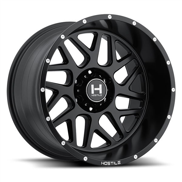 24X14 HOSTILE H108 6X139.7 -76MM C.B 106.1 ASPHALT ( SATIN BLACK )