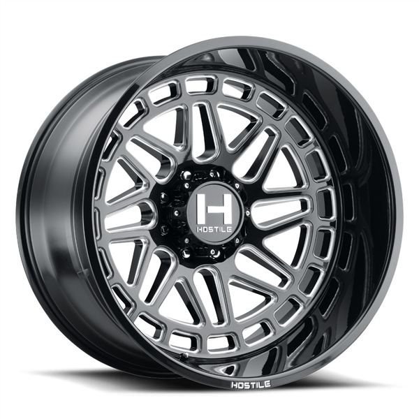 24X14 HOSTILE H122 8X180 -76MM C.B 125.2 BLADE CUT ( BLACK MILLED )