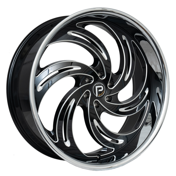 26X10 PHOENIX 6X139.7 20MM C.B 87.1 GLOSS BLACK MILLED W/ SS LIP