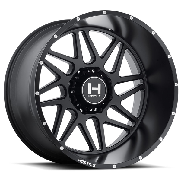 20X10 HOSTILE H108 8X165 -19MM C.B 125.2 ASPHALT (SATIN BLACK)