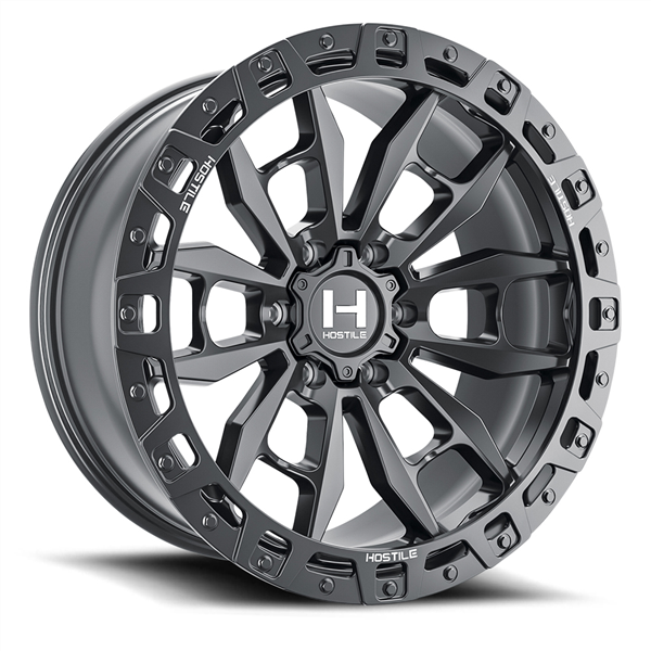 20X9 HOSTILE H130 6X135 1MM C.B 87MM ASPHALT (SATIN BLACK)