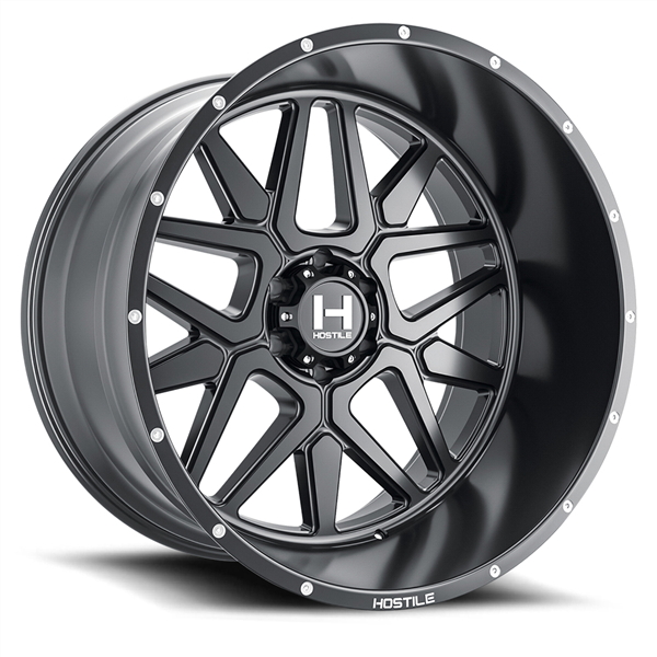 20X10 HOSTILE H128 6X139.7 -19MM C.B 106.1MM ASPHALT (SATIN BLACK)