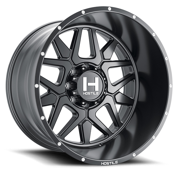 20X10 HOSTILE H128 8X170 -19MM C.B 125.2MM ASPHALT (SATIN BLACK)