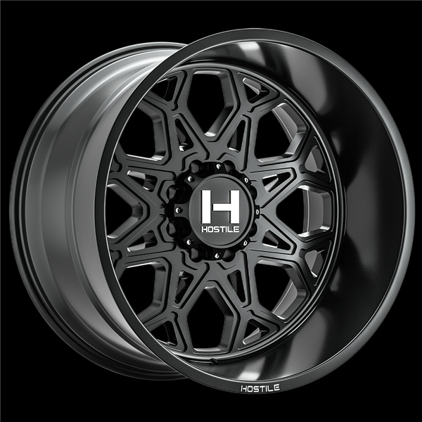 20X10 HOSTILE H132 8X180 -19MM C.B 125.2MM ASPHALT (SATIN BLACK)