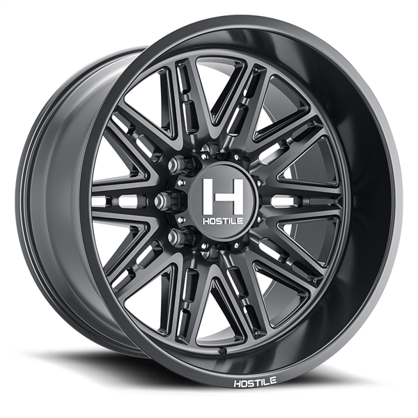 20X12 HOSTILE H126 8X170 -44MM C.B 125.2MM ASPHALT (SATIN BLACK)