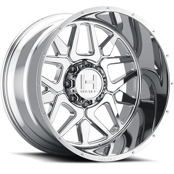20X12 HOSTILE H128 8X165 -44MM C.B 125.2 ARMOR PLATED (CHROME)
