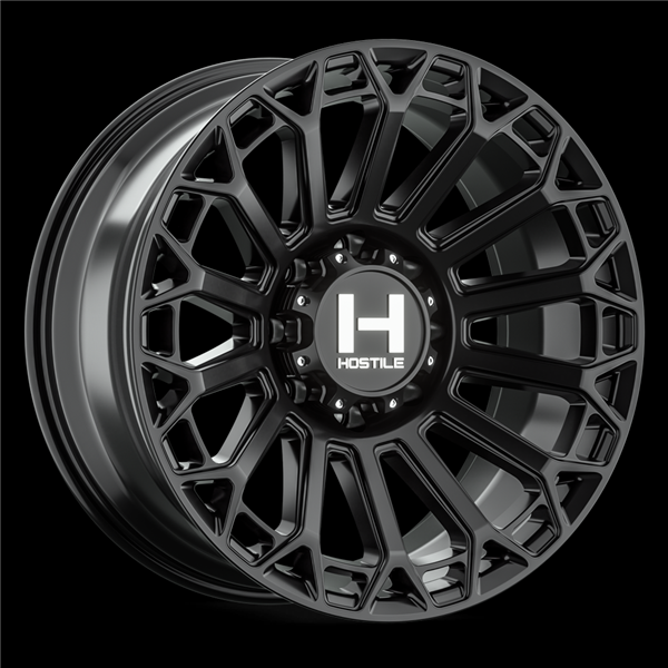 20X12 HOSTILE H142 8X165 -44MM C.B 125.2MM ASPHALT ( SATIN BLACK)