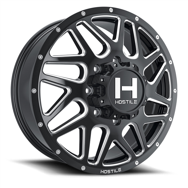 20X8.25 HOSTILE H401 8X165 123MM C.B 121.6 BLADE CUT (GLOSS BLACK MILLED)