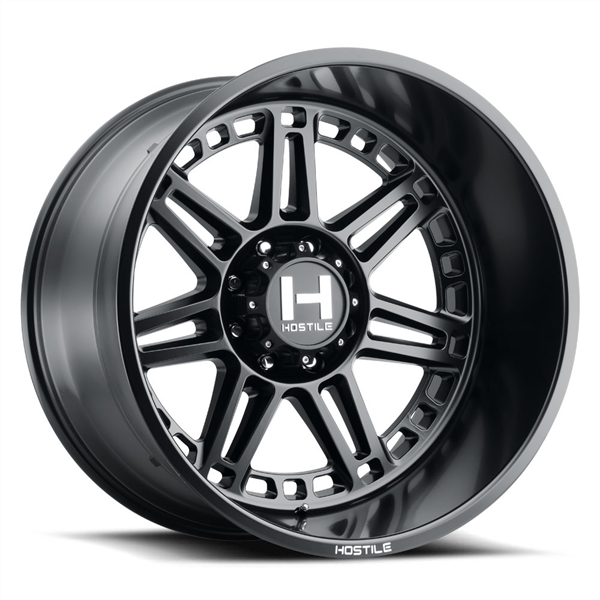 20X9 HOSTILE H124 8X170 00MM C.B 125.2MM ASPHALT (SATIN BLACK)