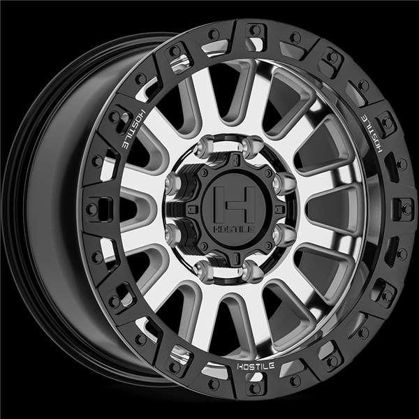 20X9 HOSTILE H139 8X170 1MM C.B 125.2MM SAILVER MACHINED SATIN BLACK RING