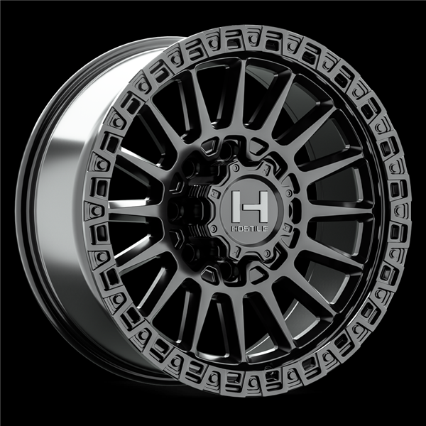 18X9 HOSTILE H137 8X180 12MM C.B 125.2MM ASPHALT (SATIN BLACK)