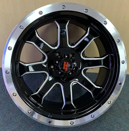 HAVOK H105 20X10-24 5X127 C.B-78.1 B+ME+MW BLACK MILLED MACHINE BEAD LOCK