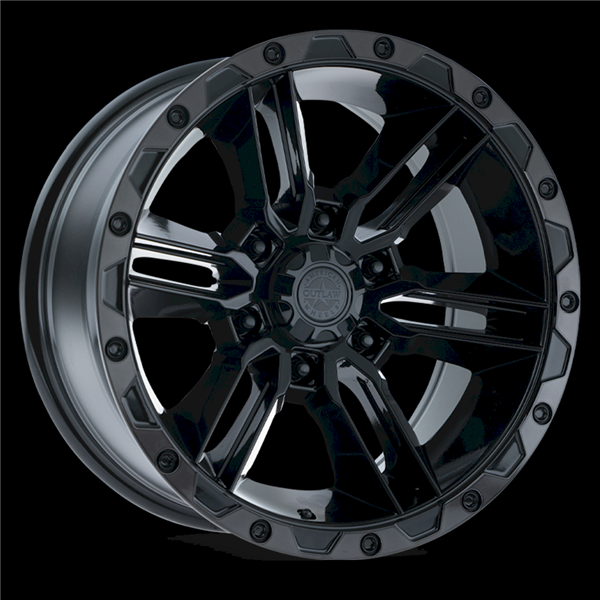 AMERICAN OUTLAW RAILCAR 17X8.5+0 6X139.7 C.B-87 BKMT SATIN BLACK