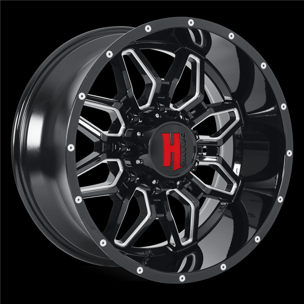 HAVOK H109 22X14-76 8X180 C.B-125.2 B+MW+MR BLACK MILLED