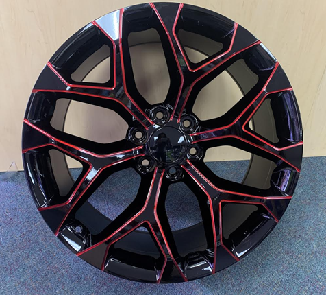 STW348-M 22X9.5+30 6X139.7 C.B-78.1 B+MW+TR3**SNOWFLAKE REPLICA**RED***
