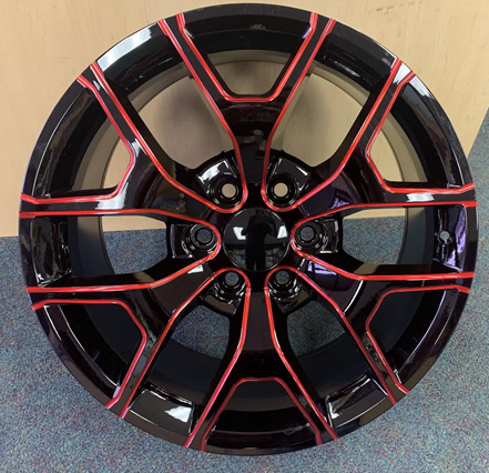 STW288-M 26X10+25 6X139.7 C.B-78.1 B+MW+TR3 MILLED WINDOW**GMC REPLICA*****REDCOLOR****