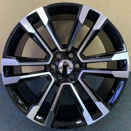 STW328-M 22X9.5+30 6X139.7 C.B-78.1 B+M BLACK/MACHINE**GMC DENALI REPLICA*****SPECIAL****