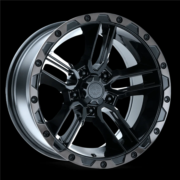 AMERICAN OUTLAW RAILCAR 20X9-10 5X127 C.B-71.6 BKMT SATIN BLACK