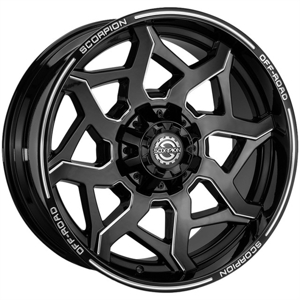 SCORPION OFFROAD VENOM 20X9+12 8X170 C.B-125.2 BLACK MILLED