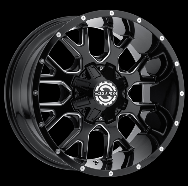 SCORPION OFFROAD SC-19 20X9+12 8X165 C.B-125.2 BLACK MILLED