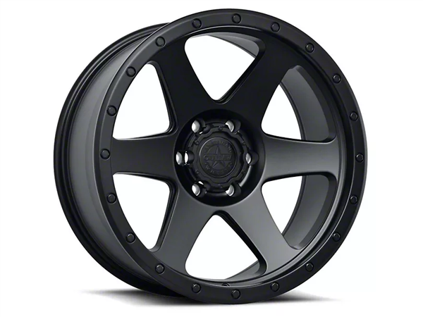 AMERICAN OUTLAW SIDEWINDER 20X9-10 5X139.7 C.B-108 BKMT SATIN BLACK W/BLACK RIVETS