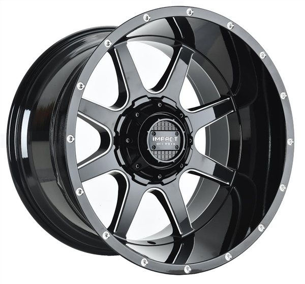 IMPACT OFF-ROAD 804 20X10-12 5X139.7+5X150 CB-110.3 GLOSS BLACK/MILLING WINDOWS