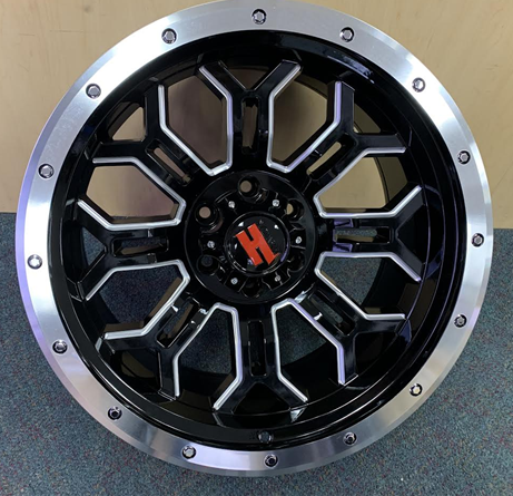 HAVOK H108 17X9-12 5X127 C.B-78.1 B+ME+MW BLACK MILLED MACHINE BEAD