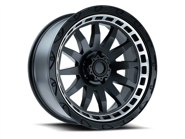 AMERICAN OUTLAW FLINT LOCK 17X8.5+0 5X127 C.B-71.6 SBML SATIN BLACK W/MACHINED LIP