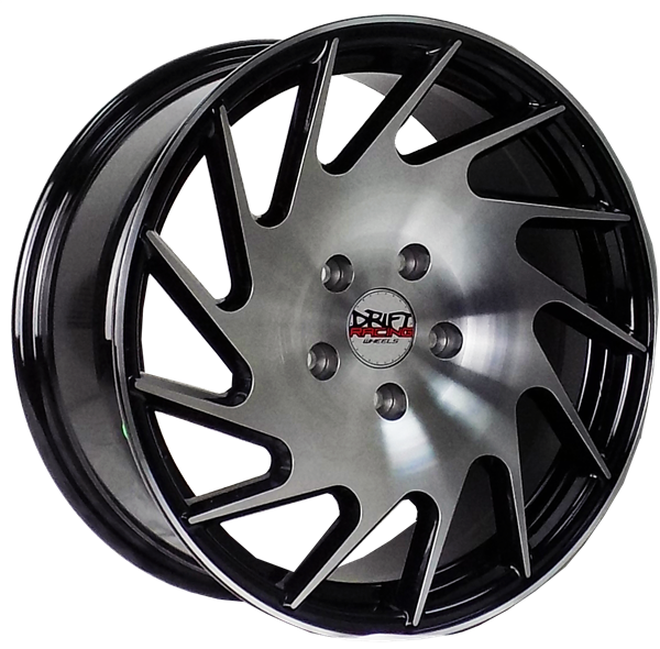 DRIFT AV123/11123 17X7.5+38 4X100+4X114.3 C.B 73.10 GLOSS BLACK MACHINE FACE**SPECIAL**