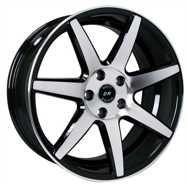 DRIFT 70083 18X8+35 **BLANK** C.B 74.10 GLOSS BLACK/MACHINE FACE