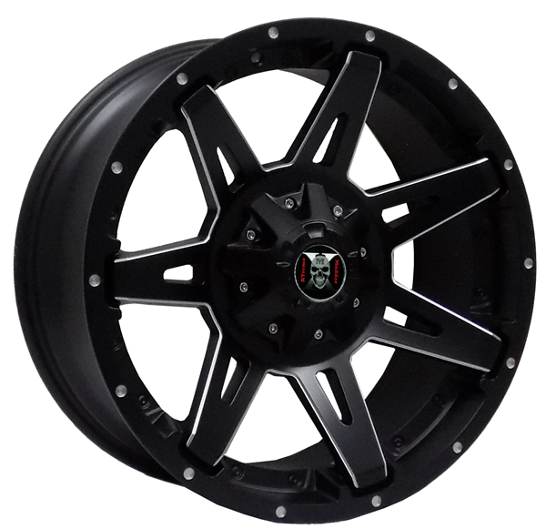XTREME MUDDER A392 20X9+0 5X114.3+5X127 C.B 78.10 SATIN BLACK MILLED EDGE & DOTS**SPECIAL***