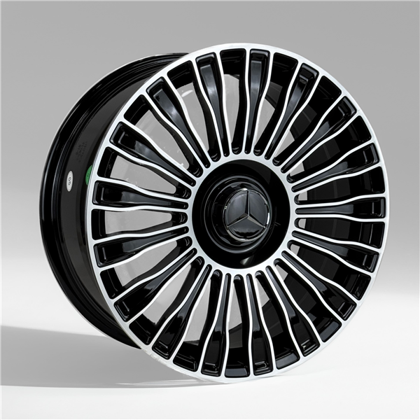 MERCEDES BENZ REPLICA AO2009Y 17X7.5+25 5X112 C.B 66.6 GLOSS BLACK MACHINE