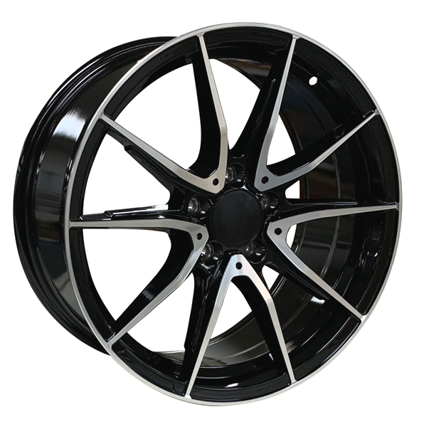 MERCEDES BENZ REPLICA (L1610) 10483 18X8+45 5X112 C.B 66.40 BLACK MACHINE FACE