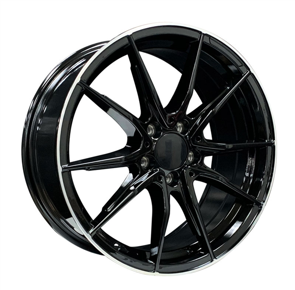 MERCEDES BENZ REPLICA (L1610) 10483 18X8+45 5X112 C.B 66.40 BLACK MACHINE LIP