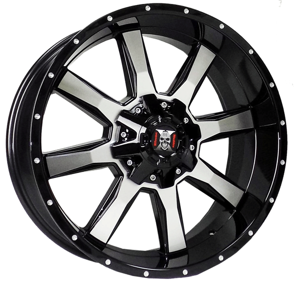 XTREME MUDDER XM-201 A861 20X9-12 5X114.3+5X127 C.B 78.10 BLACK/MACHINE FACE MILLING DOT**SPECIAL**