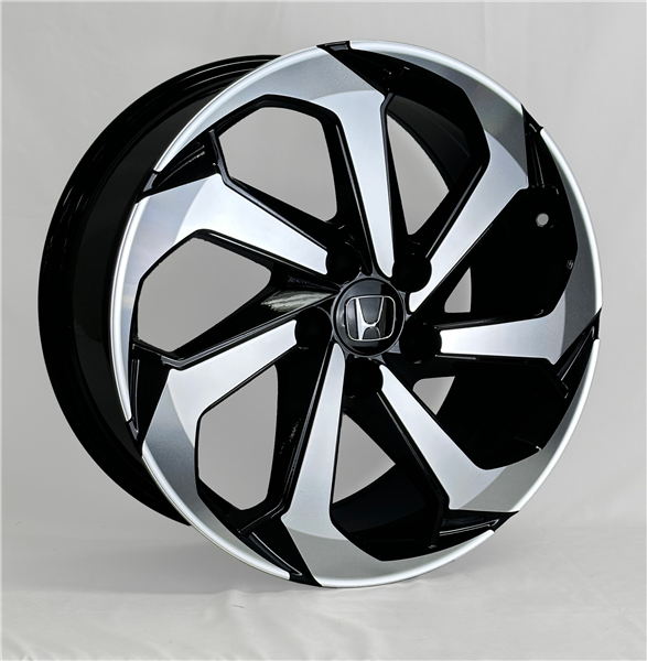 AO00874 HONDA REPLICA 18X8+35 5X114.3 C.B 64.10 GLOSS BLACK MACHINE FACE