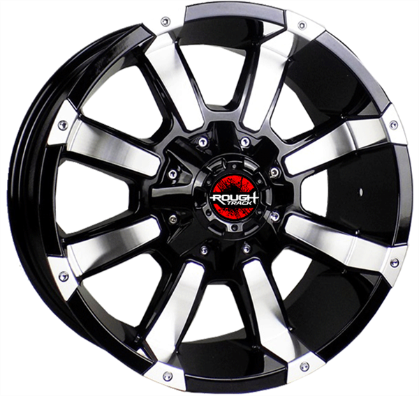 ROUGH TRACK RT04 L904 18X9+0 6X135+6X139.7 C.B 110 BLACK MACHINE FACE & LIP