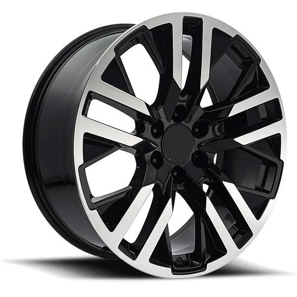 2106 CHVY, GM, CADILAC REPLICA 22X9+31 6X139.7 C.B 78.10 BLACK MACHINE FACE