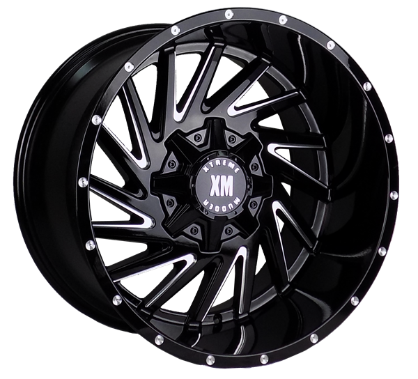 XTREME MUDDER XM-316 A0095 20X12-44 5X114.3+5X127 C.B 78.10 GLOSS BLACK MILLING [CAP (C-551-]