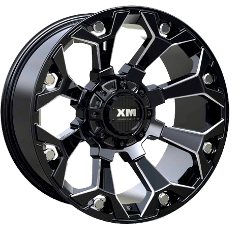 XTREME MUDDER XM-318 A0101 20X12-44 5X114.3+5X127 C.B 78.10 BLACK MILLING RIVETS