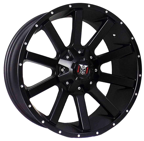 XTREME MUDDER XM-307 A380 20X10-12 6X135+6X139.7 C.B 108.10 BLACK MILLING DOTS [NO LOGO]