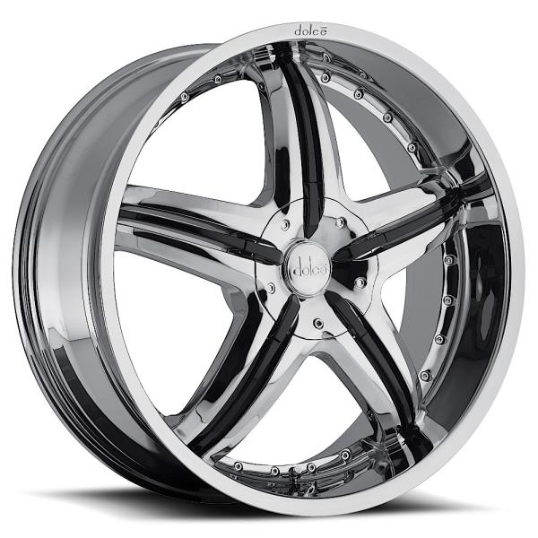 DOLCE DC26 20X8+15 5X115+5X120 CHROME W/BLACK ACCENT