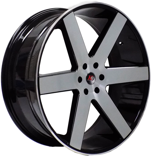 K9 6198 24X10+15 5X127 C.B 78.10 MB GLOSS BLACK MACHINED FACE