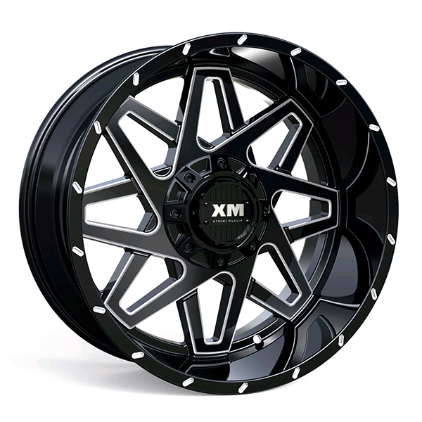 XTREME MUDDER XM-313 20X10-12 6X135+6X139.7 C.B 108 GLOSS BLACK MILLED